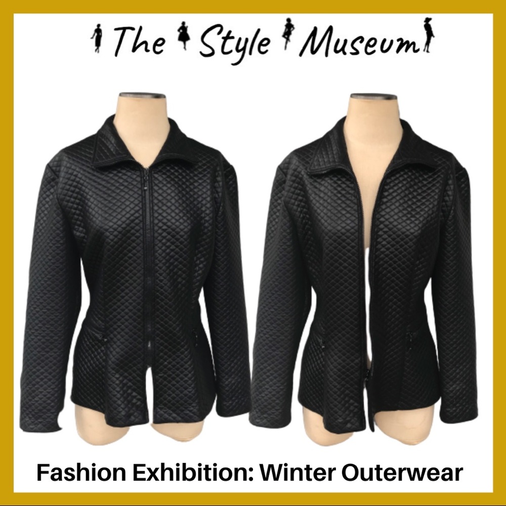 Black Quilted Faux Leather Jacket